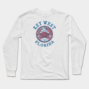Key West, Florida, Stone Crab on Wind Rose Long Sleeve T-Shirt